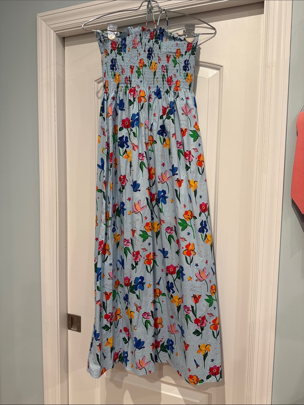 The Lucy Nap Dress - Light Blue Space Floral - - Picture 1 of 3